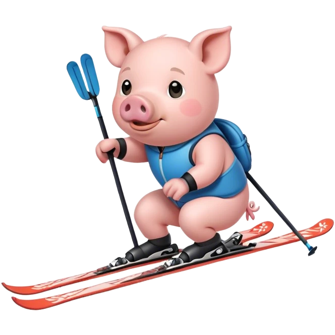 À pig who do ski emoji