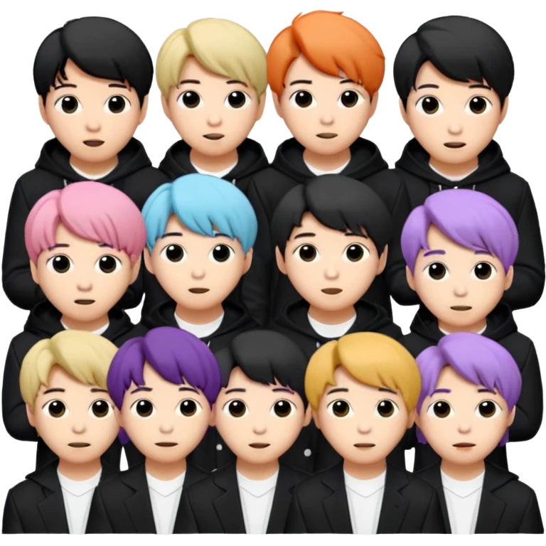 Puedes crear unos emoticonos de la banda de kpop BTS, su logo, el logo de su fandom, y a ellos emoji