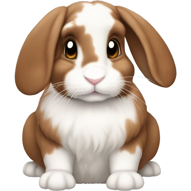 Brown lop rabbit with white speckles emoji