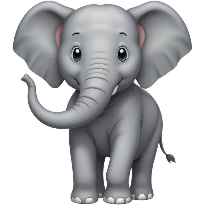 elephant with trunk up, friendly face emoji