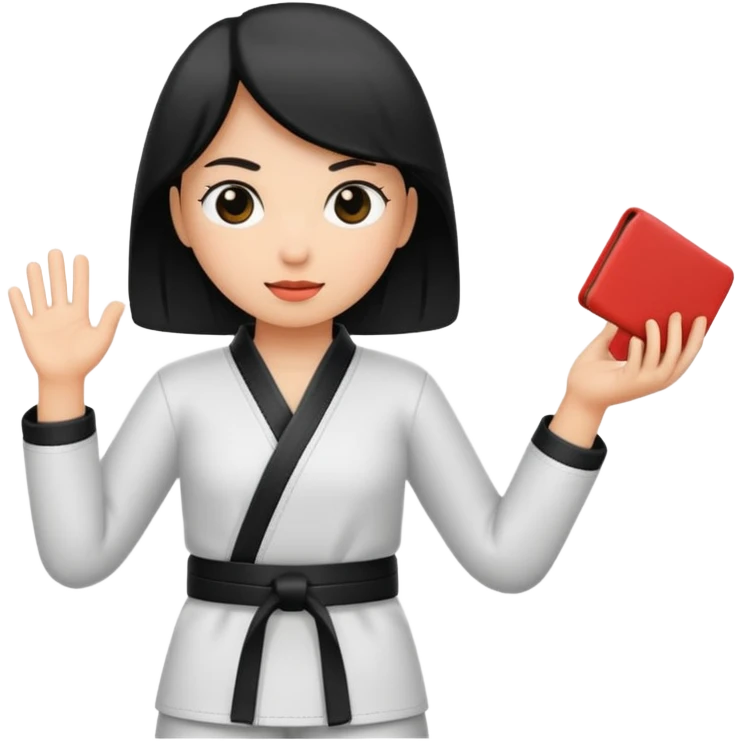 black belt in girl hand emoji