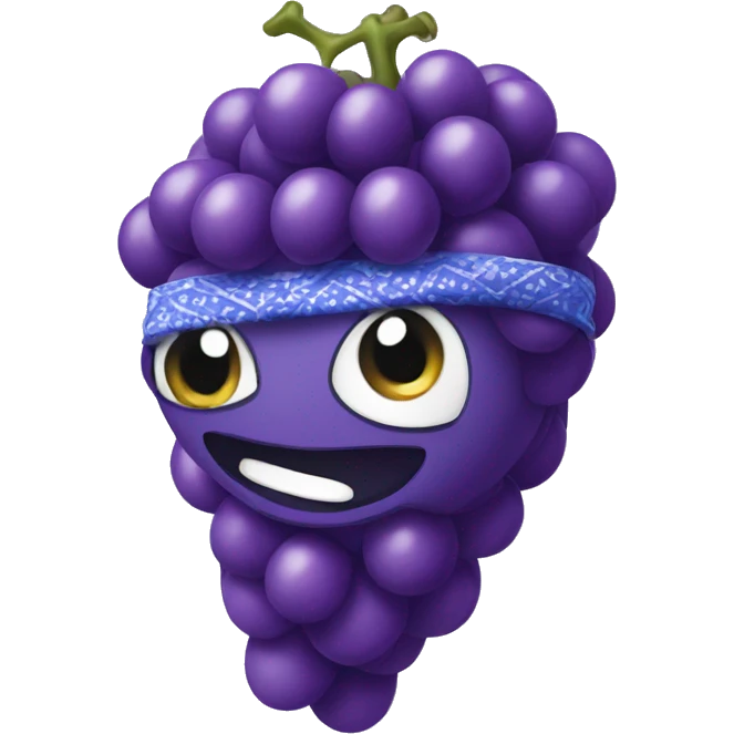 Grape wearing bandana  emoji