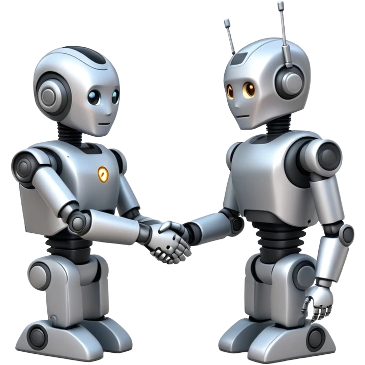 developer handshake with robot emoji