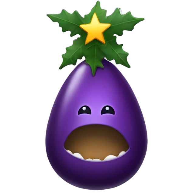Eggplant with a Christmas tree emoji