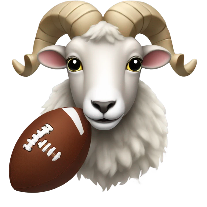 Ram with a football emoji