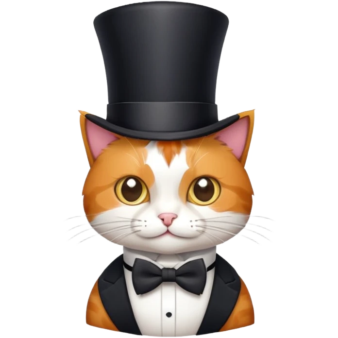 cat with top hat and bowtie emoji