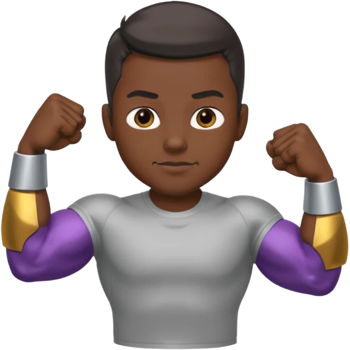 팔이 철 색깔, 깡통인 이미지 그려줘 근데 알통이 있는 emoji