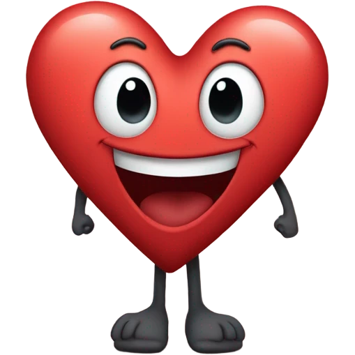 Big heart with feet emoji