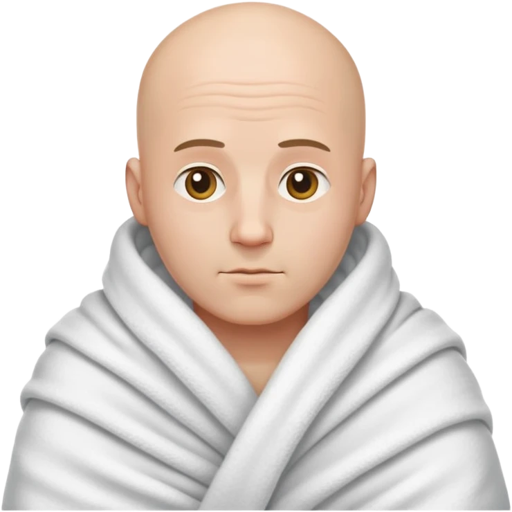 Bald man swaddled like a baby emoji