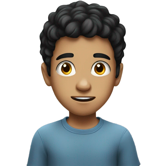 realistic meme of black haired boy emoji