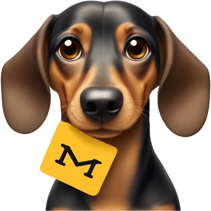 Weiner dog holding up delta gamma sign emoji