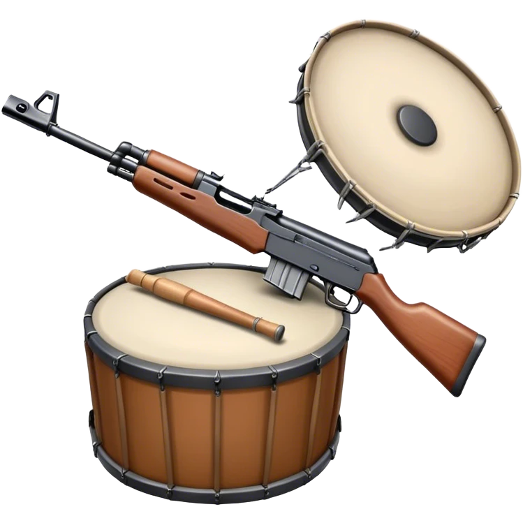 ak-47 with a drum emoji
