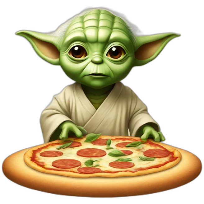 Yoda making pizza emoji