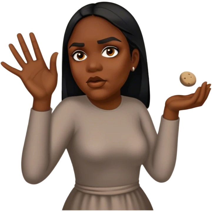 She throws a stone at someone but she’s hungry emoji