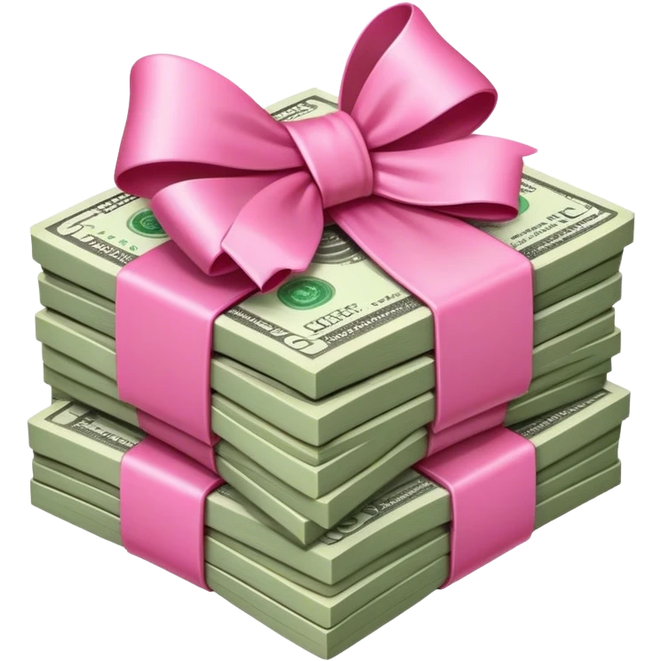 money with pink bow emoji