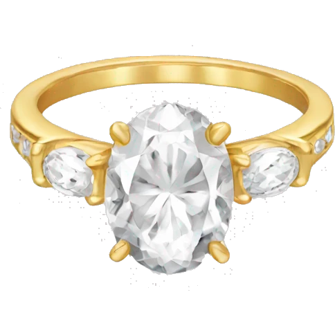 Gold oval engagement ring emoji