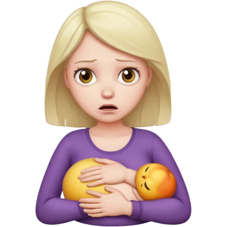 mulher com dor na barriga emoji