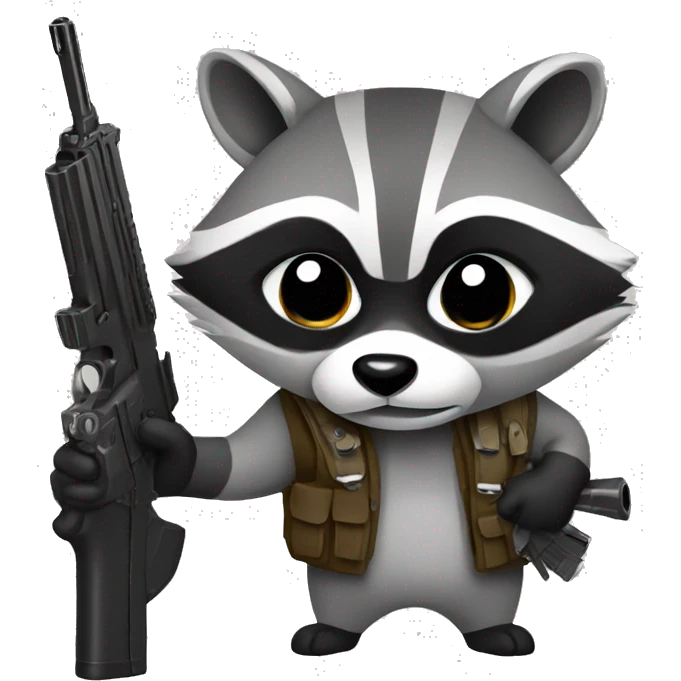 raccoon holding a gun emoji