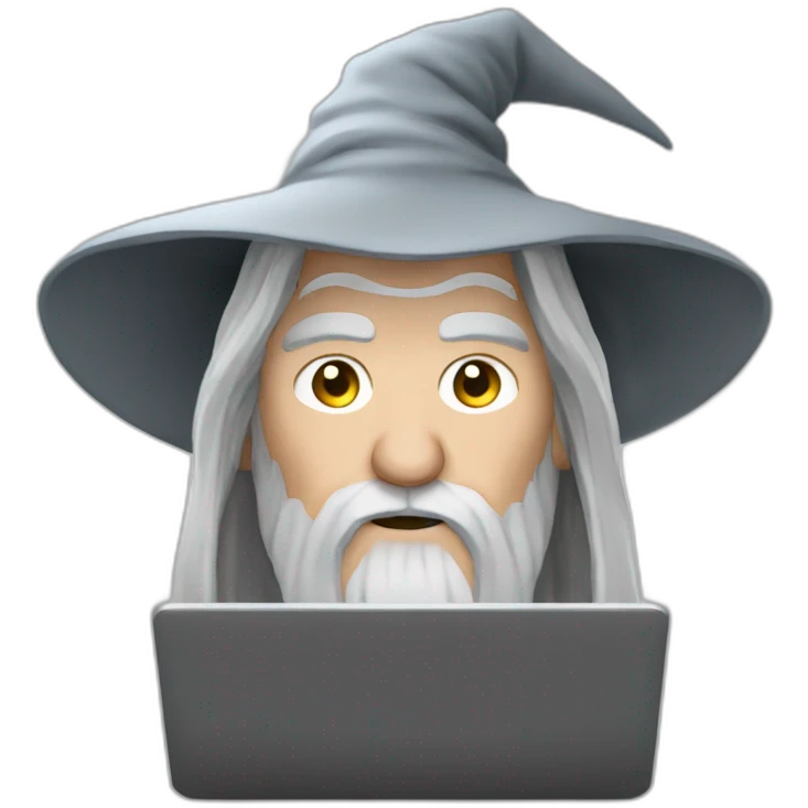 Gandalf on computer emoji