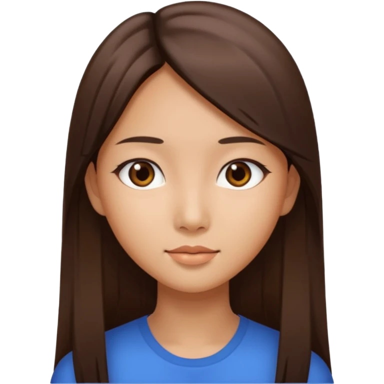 Fille asiatique cheveux brun lisse long emoji