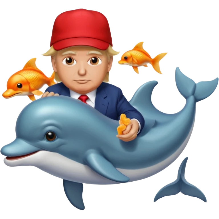 trump at walmart while riding a dolphin and eating goldfish  emoji