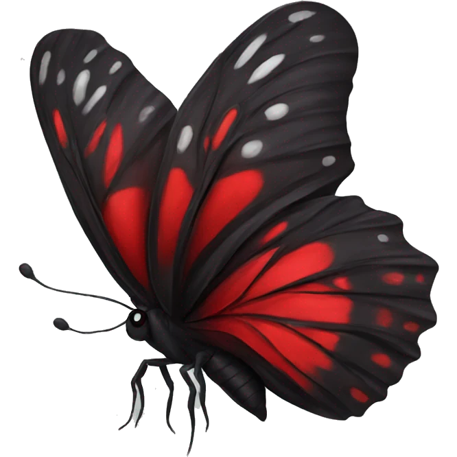 Gothic black and red butterfly emoji