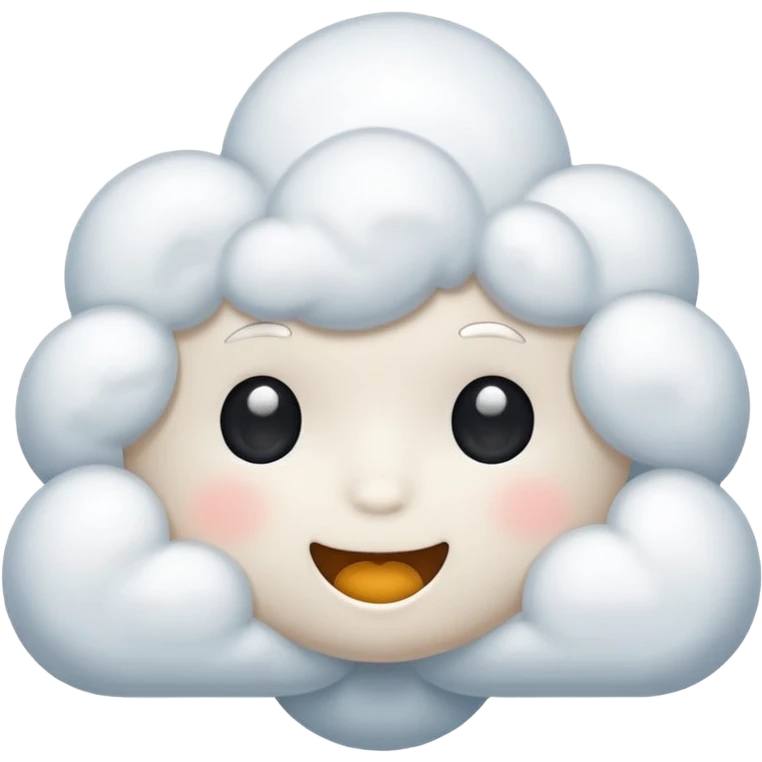 A cloud emoji with a content expression. emoji