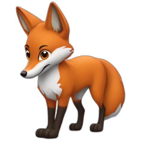 un renard violet dans une fusée emoji