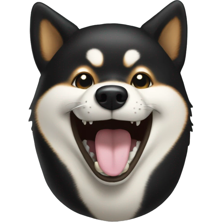 black shiba-inu-laughing emoji
