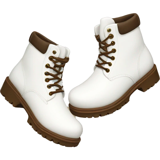 A white brown boots for winters emoji