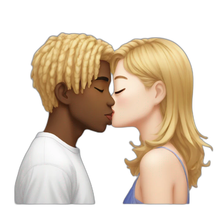Black Guy Kissing Jeongyeon emoji