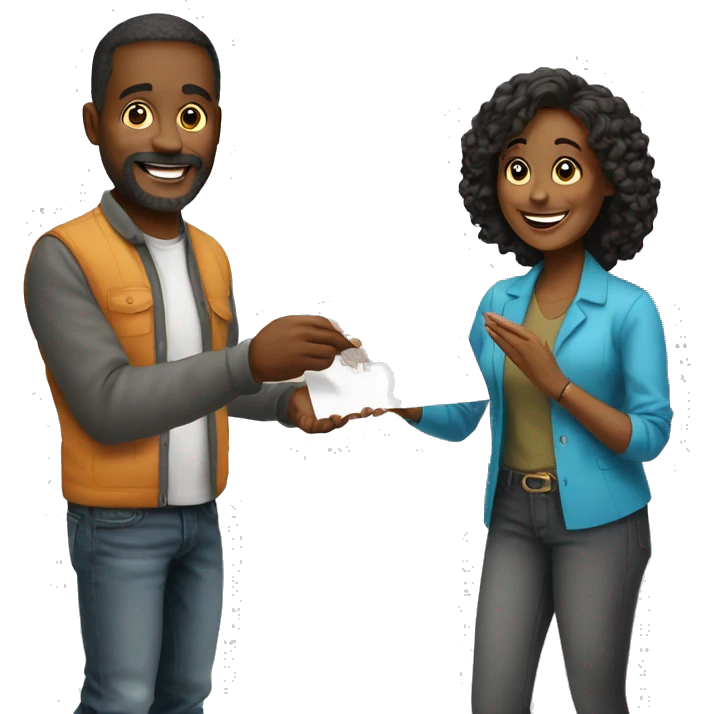 client giving house plan to an artist emoji