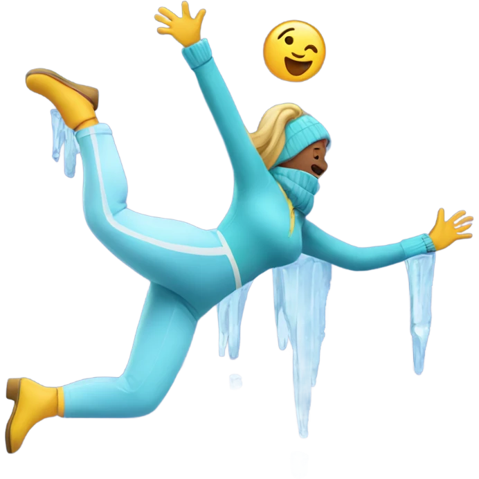 Woman falling on ice  emoji