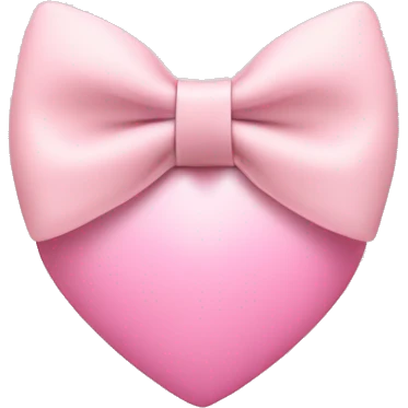 cute bow on a top of soft pink heart emoji