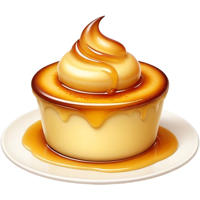 Cinematic Realistic Cr√®me Br√ªl√©e Dessert Emoji, depicted as a rich custard with a perfectly caramelized sugar top rendered with exquisite textures and warm, inviting lighting. emoji