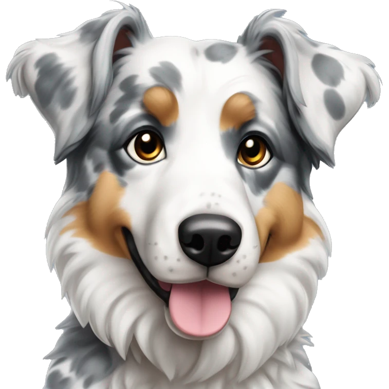 chien berger australien bleu merle bisous emoji