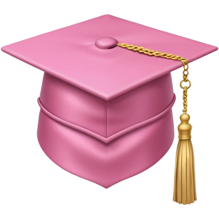 Light pink graduation hat with light gold tassel  emoji