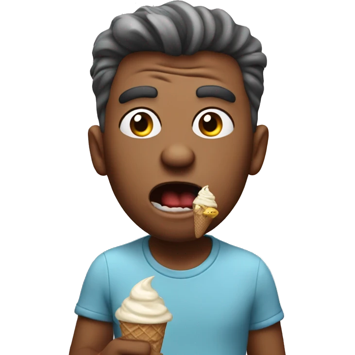 Mad man eating ice cream emoji