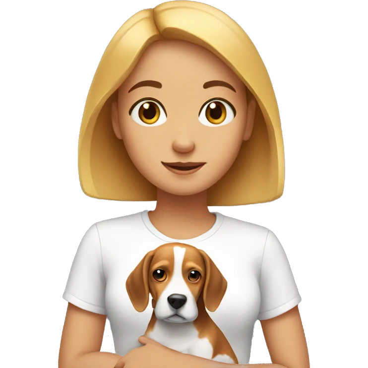Girl with beagle emoji