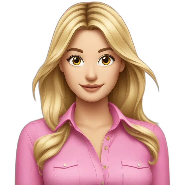 iJustine wearing pink shirt holding pink iPhone 15 emoji