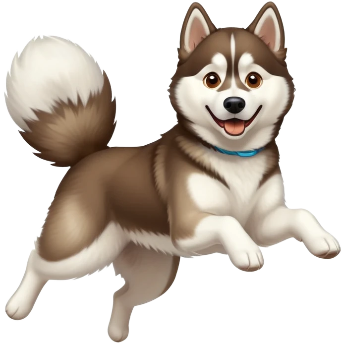 husky dog jumping in the air emoji