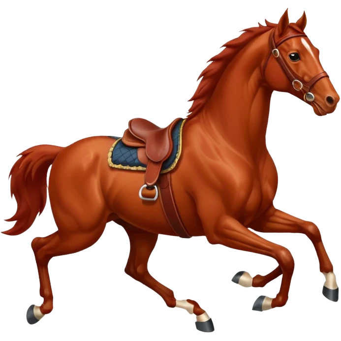 red horse agressive running money on the saddle emoji