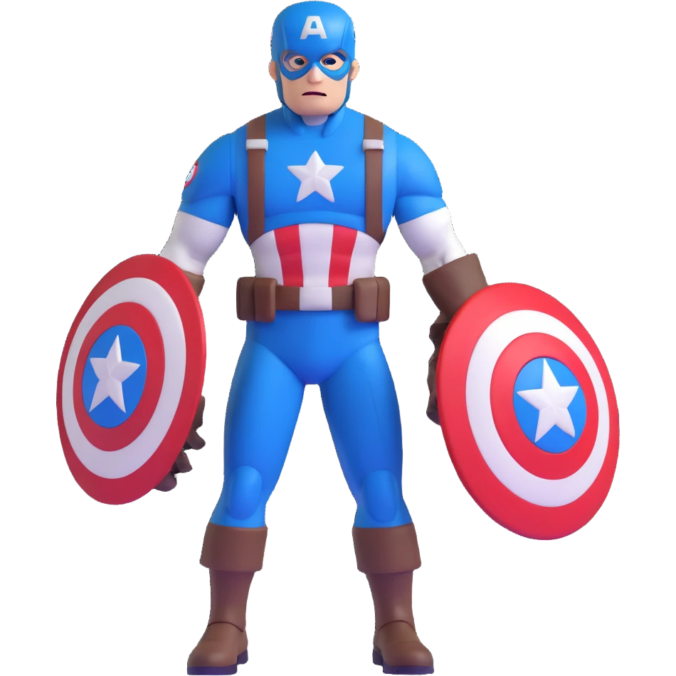 captain america with red white and blue shield emoji