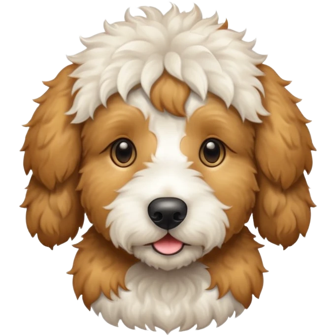 golden doodle with white and brown spots  emoji
