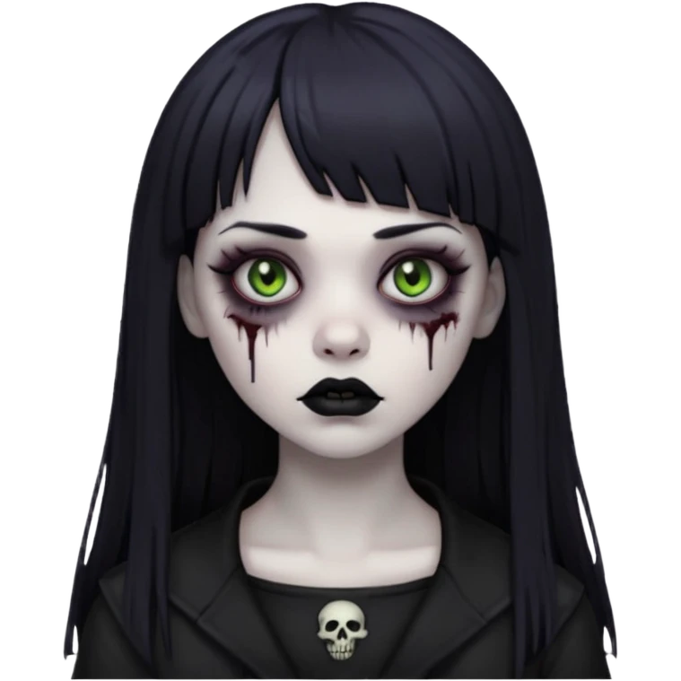 Faça uma zumbi com franja da subcultura gothc emoji