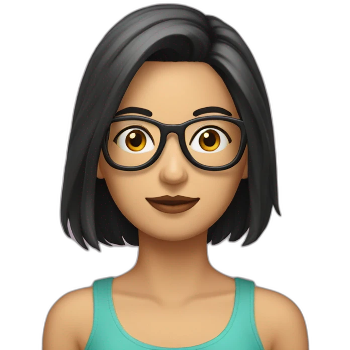 Cara morena con gafas  de chico emoji