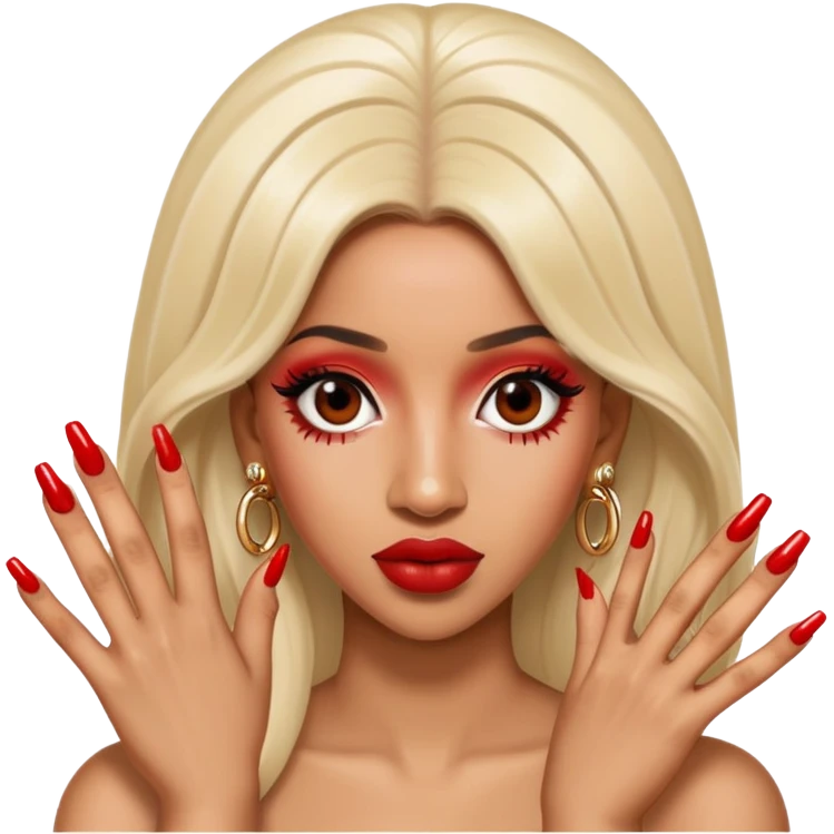 Cardi B rapper with long nails emoji