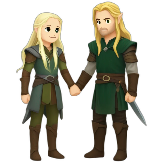 legolas and aragorn holding hands emoji