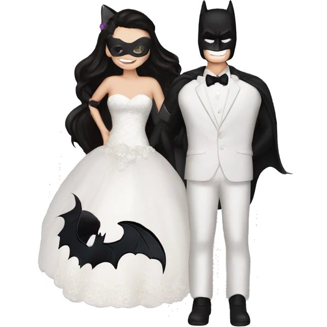 Batman & catwoman wedding  emoji