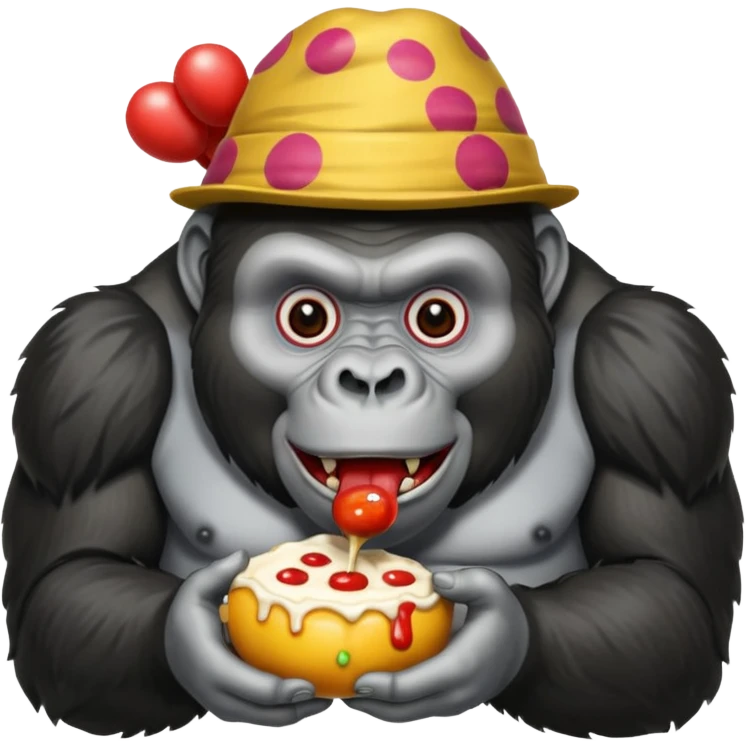 gorilla eating clown  emoji